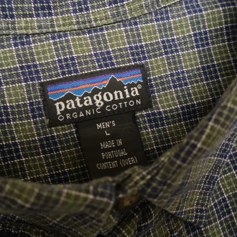 Vintage Patagonia Shirt Mens Large Organic Cotton Flannel Made in Portugal EUC